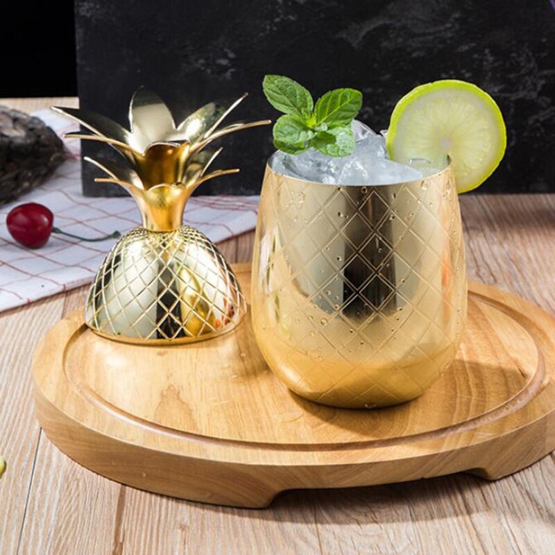 550Ml ananas tasse cuivre tasse en métal tasse en acier inoxydable bière tasse tasse à café