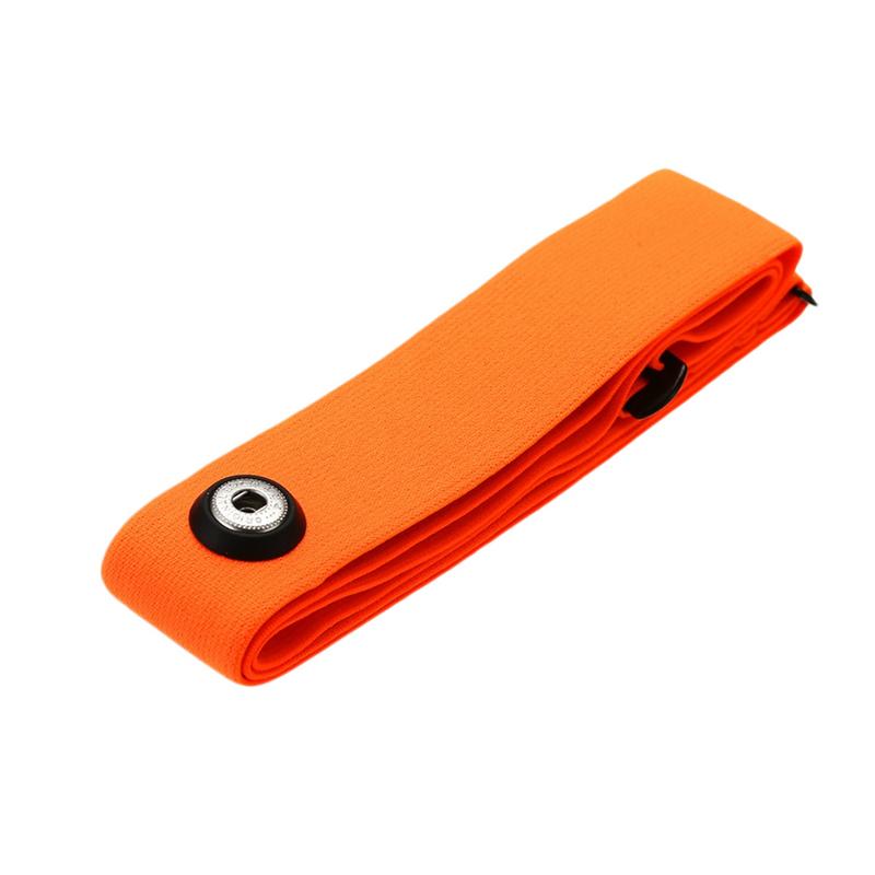 Ceinture thoracique élastique mumian, sangle souple pour moniteur de fréquence cardiaque polar sport running, compatible bluetooth, réglable: Orange