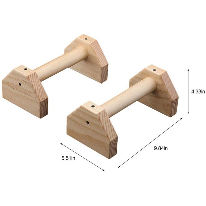Type Of Fitness Push-Ups Gymnasium Exercise Training Chest H-Shaped Wooden Calisthenics Handstand Parallel Rod Double Rod: Beige