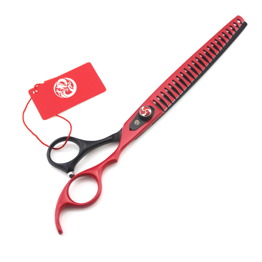 8 inch japanse huisdierenschaar, uitdunschaar, hond, kat, tesoura, trimschaar, haarknipschaar, tesoura: Rood