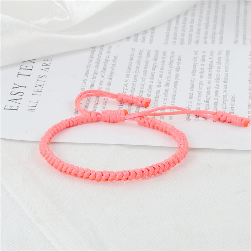 Femmes rouge chanceux Bracelets & Bracelets breloque à la main Simple noeuds corde réglable tressé Bracelet amitié bijoux de