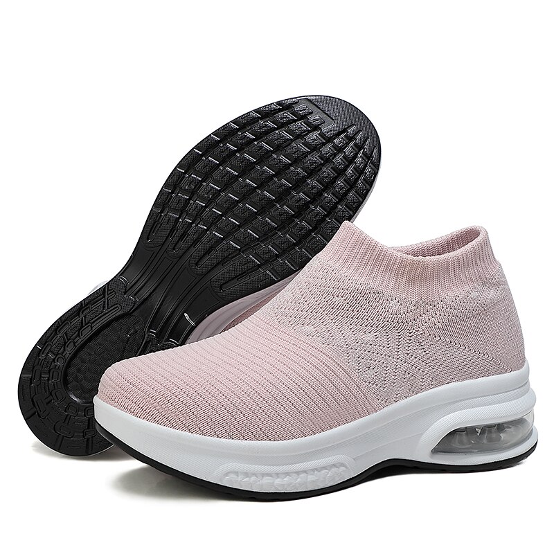 Female Air Cushion Swing Sneakers Non-slip Ladies Jogging Footwear Women High Top Socks Running Shoes Woman Breathable Sneakers