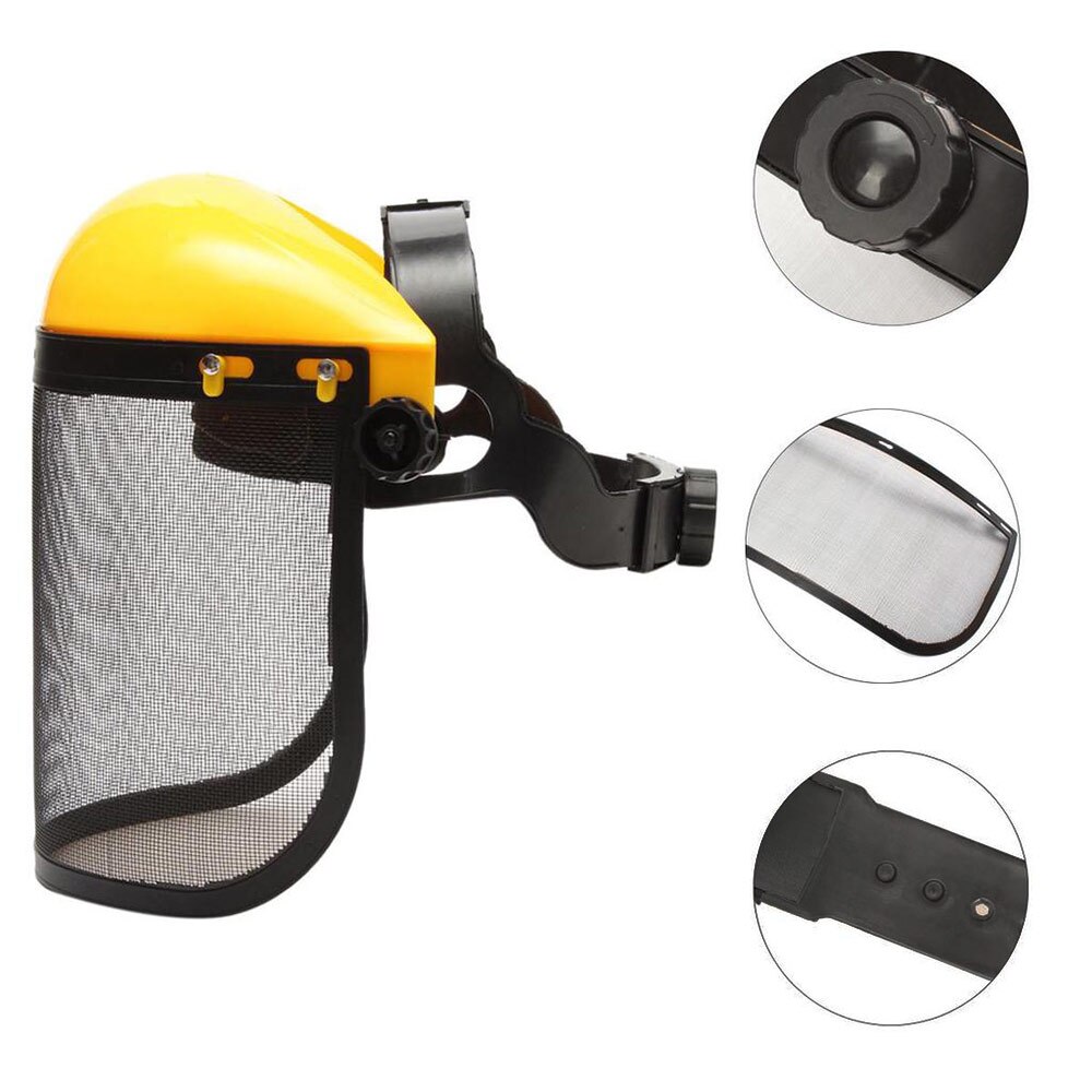 Safety Helmet Hat With Full Face Mesh Visor For Logging Brushcutter Forestry Protection Mesh Safety Helmet Mower