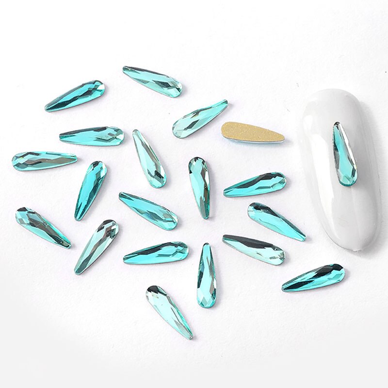 10 Uds. Crystal AB colorida gota de agua arte de uñas diamantes de imitación súper brillante 3D uñas arte en las uñas con piedras decoración gemas DIY manicura: 1153