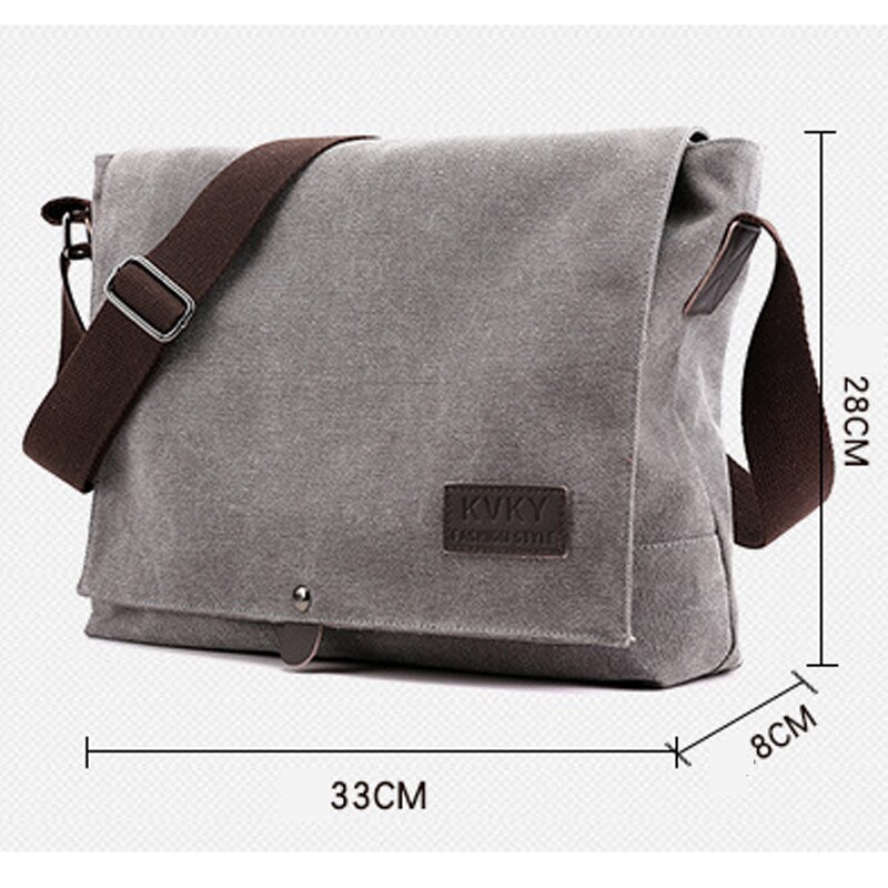 KVKY – sac à main rétro pour hommes, sacoche à bandoulière en toile,