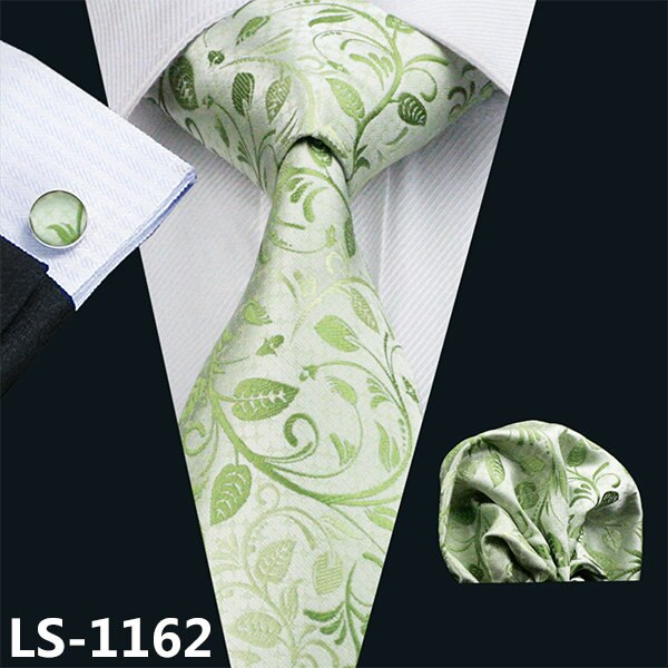 40 Stijlen Mannen Stropdas 100% Zijden Dassen Jacquard Geweven Gravata Barry.Wang Stropdas Zakdoek Manchetknopen Sets Voor Wedding Party Business: LS-1162