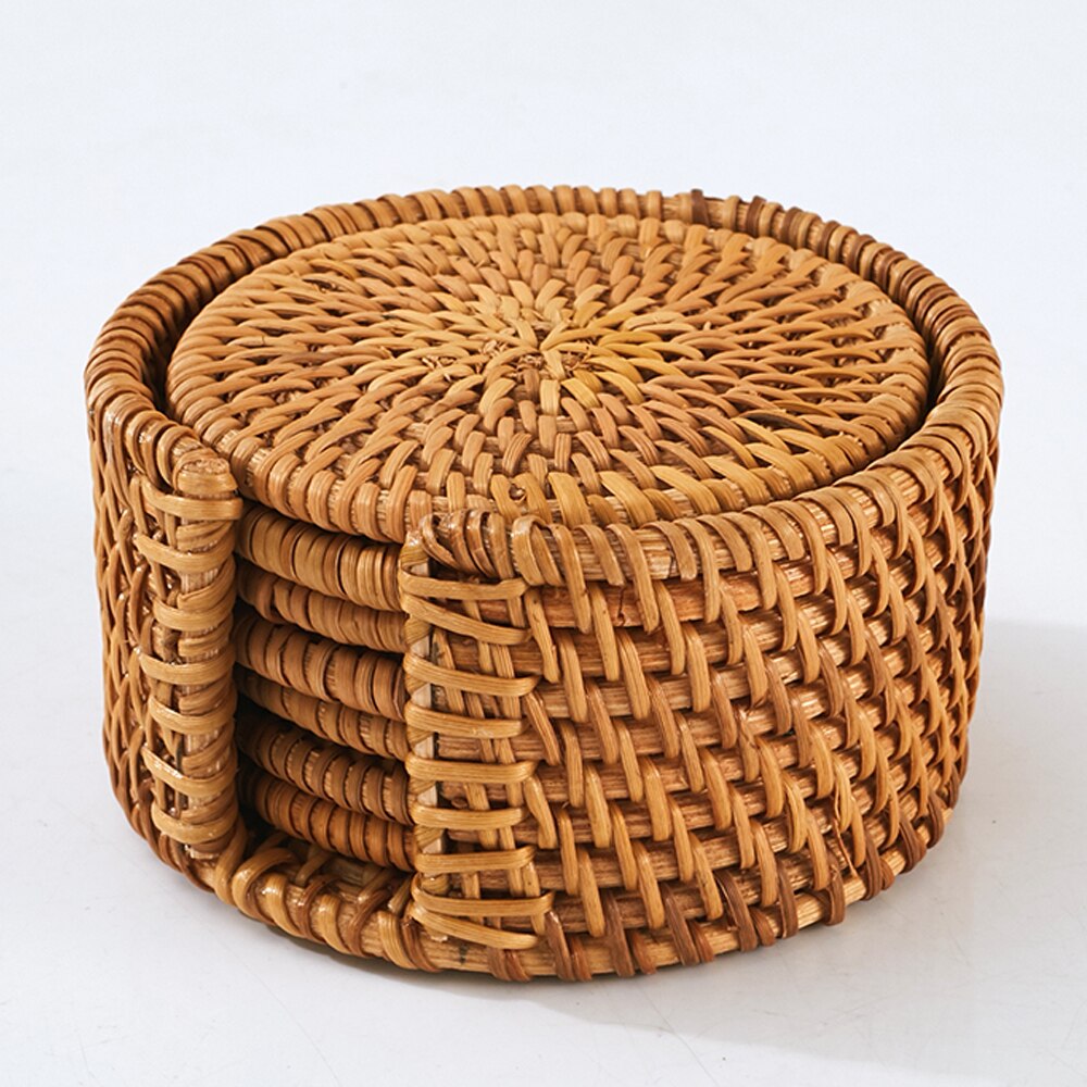 Théière de canne vietnamienne, sous-verre à plante naturelle, tapis de cuisine, tailles complètes, rétro , accessoires pour le thé