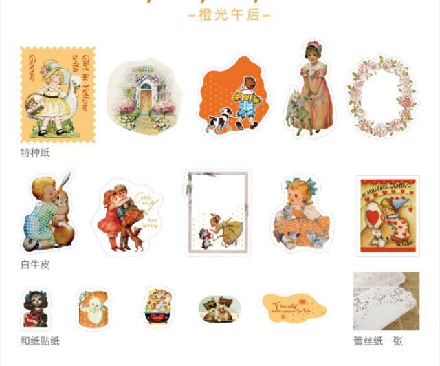 30Stck Jahrgang märchen stadt serie Material paket DIY scrapbooking Basis Collage tagebuch fotoalbum foto requisiten dekoration: C 30Stck 1Tasche