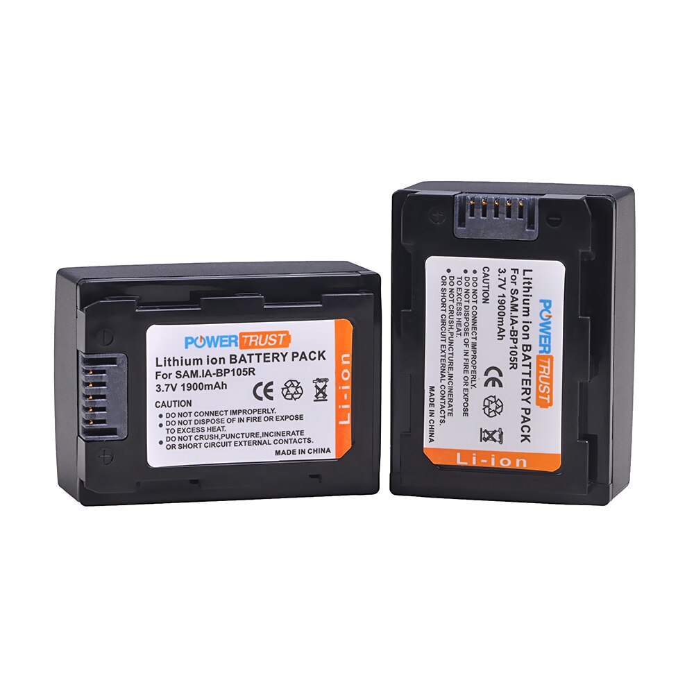 1X1900 mAh IA-BP105R BP105R Vervangende Batterij voor Samsung HMX-F80, HMX-F80BN, HMX-F80SN, HMX-F90, HMX-F90BN, HMX-F90WN