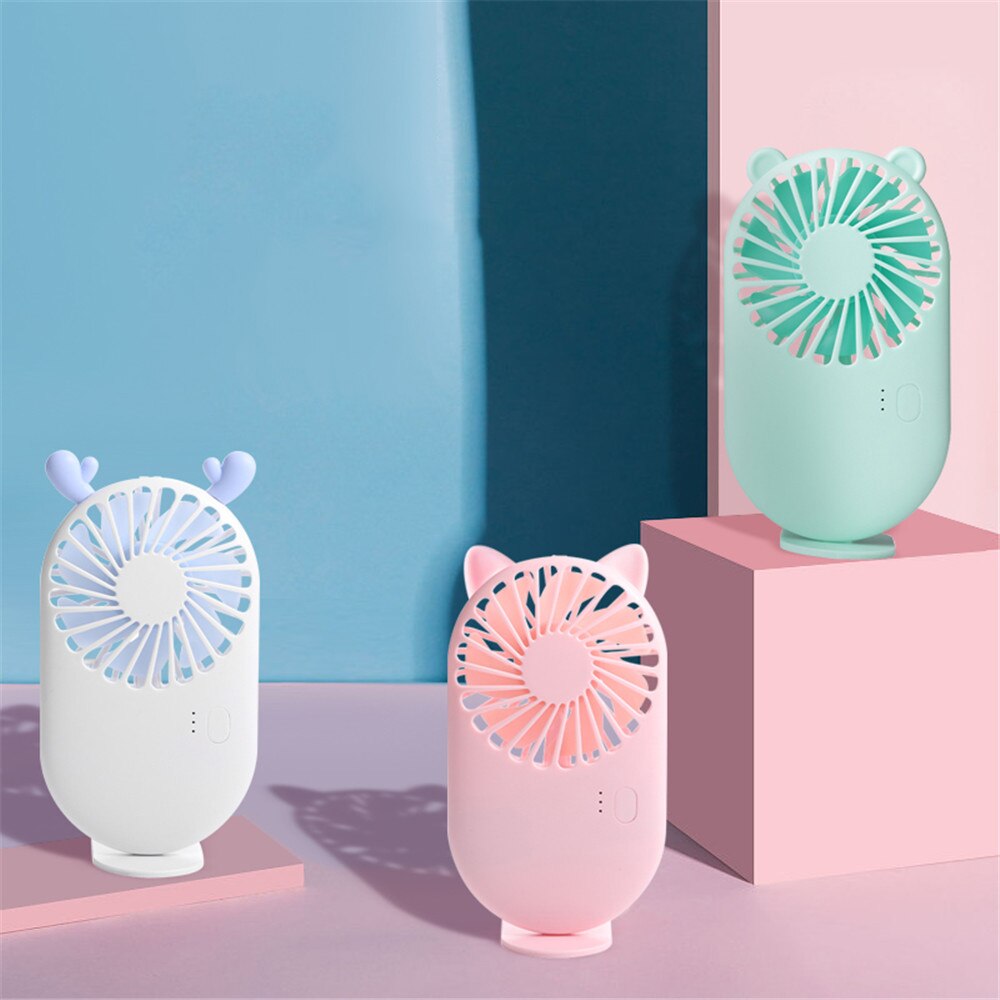 Cute Mini Portable Pocket Fan USB Charging Cool Air Hand Held Small Fans Household Electrical Appliances Desktop Electric Fan