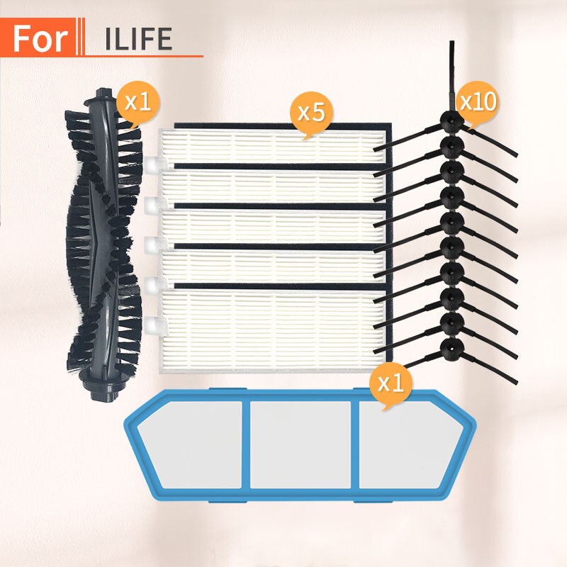 Robot Vacuum Cleaner Hepa Filter Side Brush Mop Cloth Set Spare Parts for Chuwi ilife A6 A4 A4s Accessories: 01
