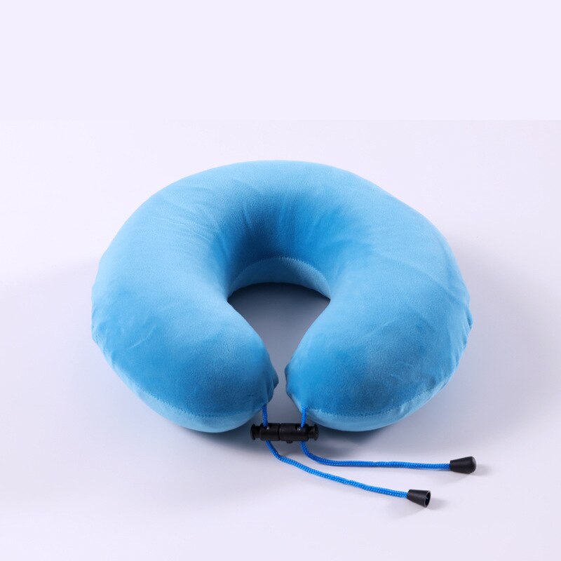 Natuurlijke Latex Reizen Nek Kussen Voor Vliegtuig U-Vormige Kussen Orthopedisch Kussen Kussens Oreiller Almohada Cervicale Poduszkap: New Blue