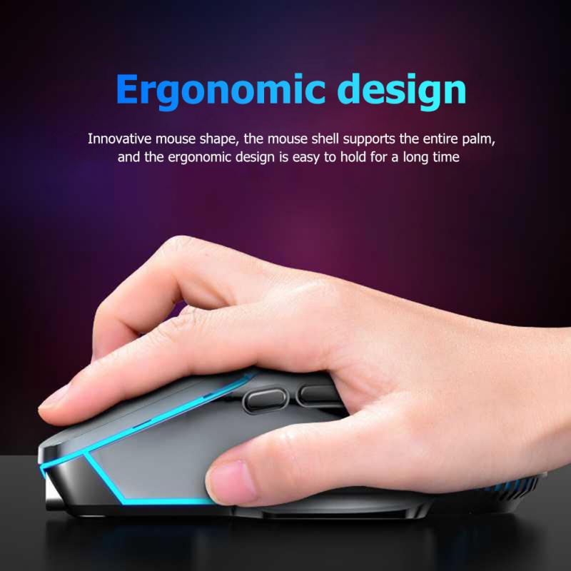 Wireless Gaming Mouse 4-color Breathing Light 2400 DPI Ergonomic 6 Keys RGB LED Mouse Rechargeable Wireless Mouse