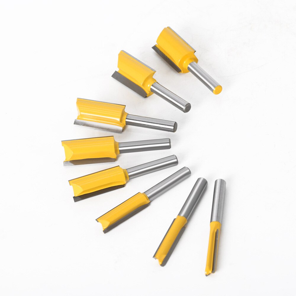 Vástago 1/4, brocas rectas de 2 ranuras para herramientas de carpintería, brocas de enrutador para madera, carburo de tungsteno, fresas para fresadora CNC para madera