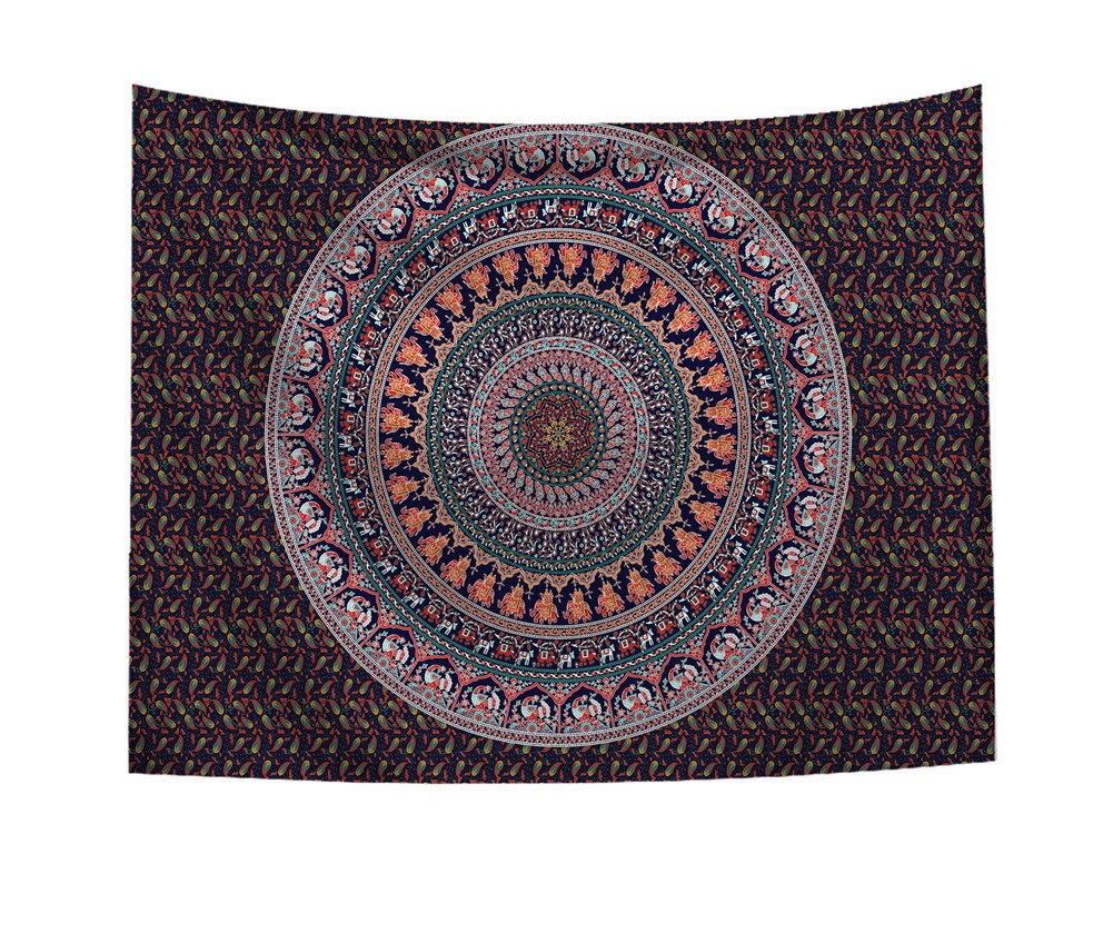 Tapestry Hippie Sprei Muur Opknoping Strandlaken Indiase Yoga Mat Decor Twin: A