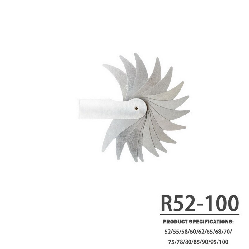 1pcd Radius Gauge Stainless Steel Radius Fillet Dauge Measuring Tool R gauge Model Radius Gauge R Gauge: R 52-100mm