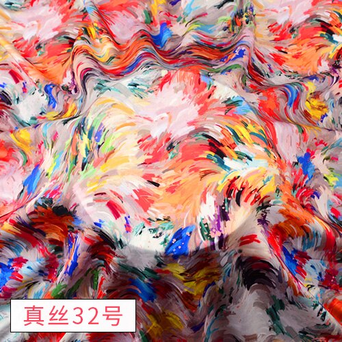 Chinese Zijde Stof Door De Meter Pure Zijde Katoen Hoogwaardige Voor Jurk Bloemen Rok Cheongsam Flower Gedrukt Zachte brocade Naaien: Silk 32