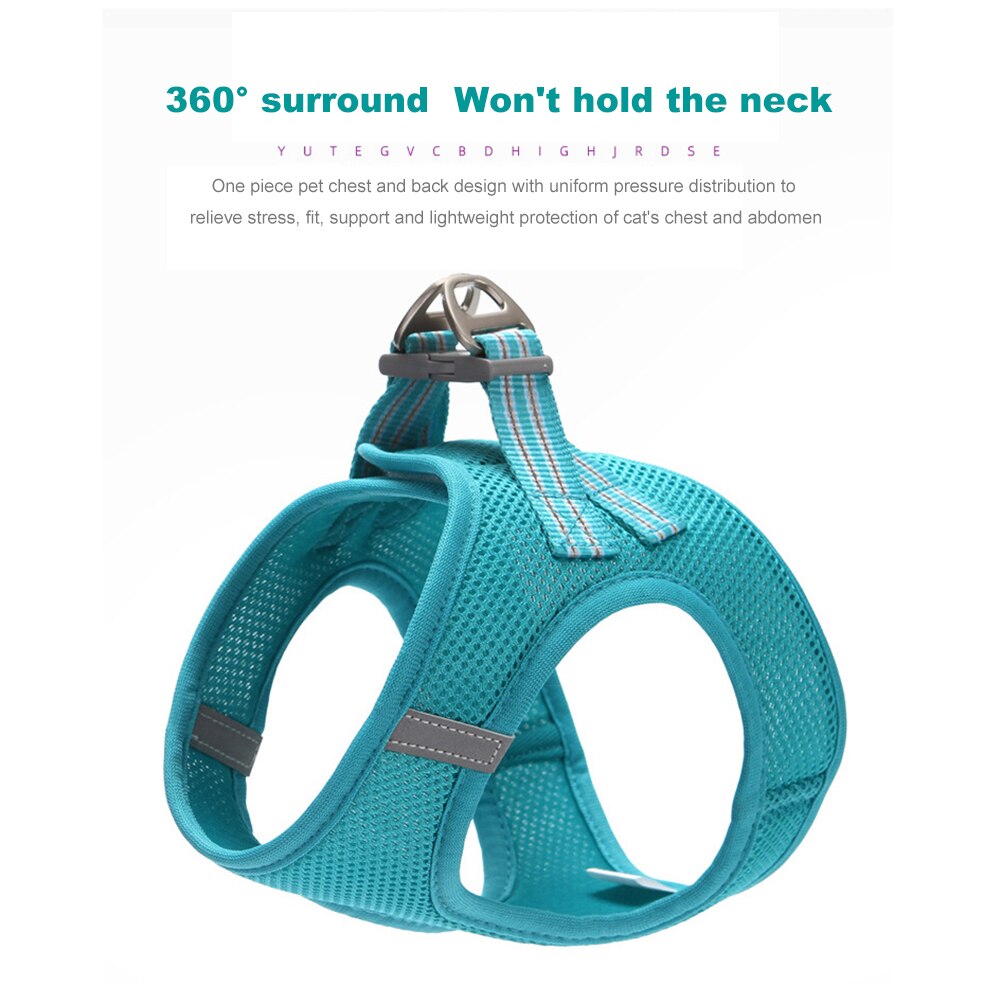Breathable Dog Pet Harness Leash Set Puppy Vest Harness Collar with Traction Rope Flexible Walking Traction Rope Dog
