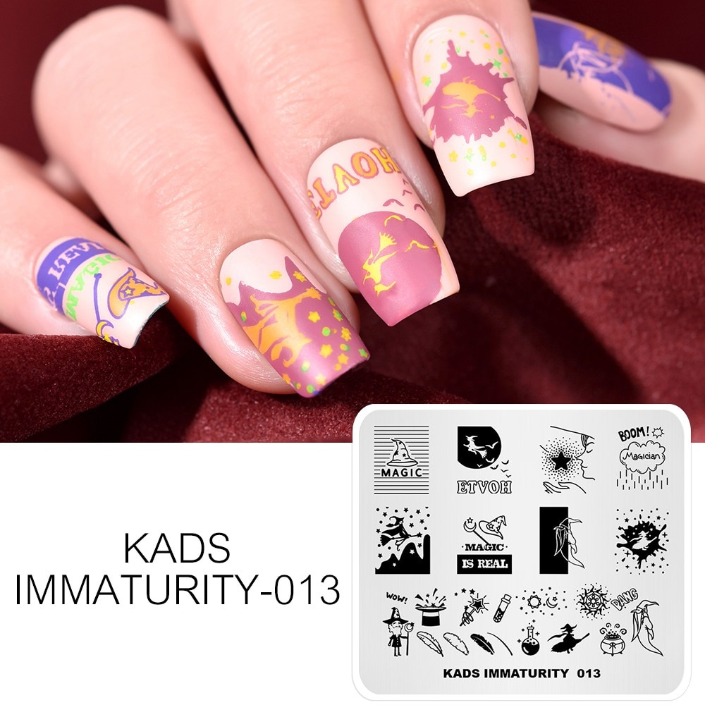 KADS Nail Stempelkommen ONVOLWASSENHEID 013 Afbeelding Nail Template voor Nail Art Beauty Professionele Stamping Nail Art