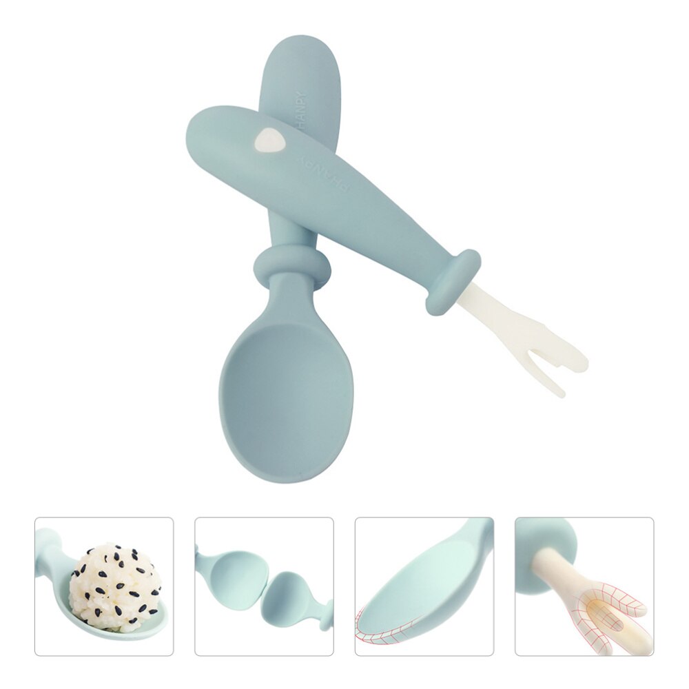 1 Set Toddler Utensils Baby Fork Spoon Kids' Cutlery Set for Safe Dining: Default Title