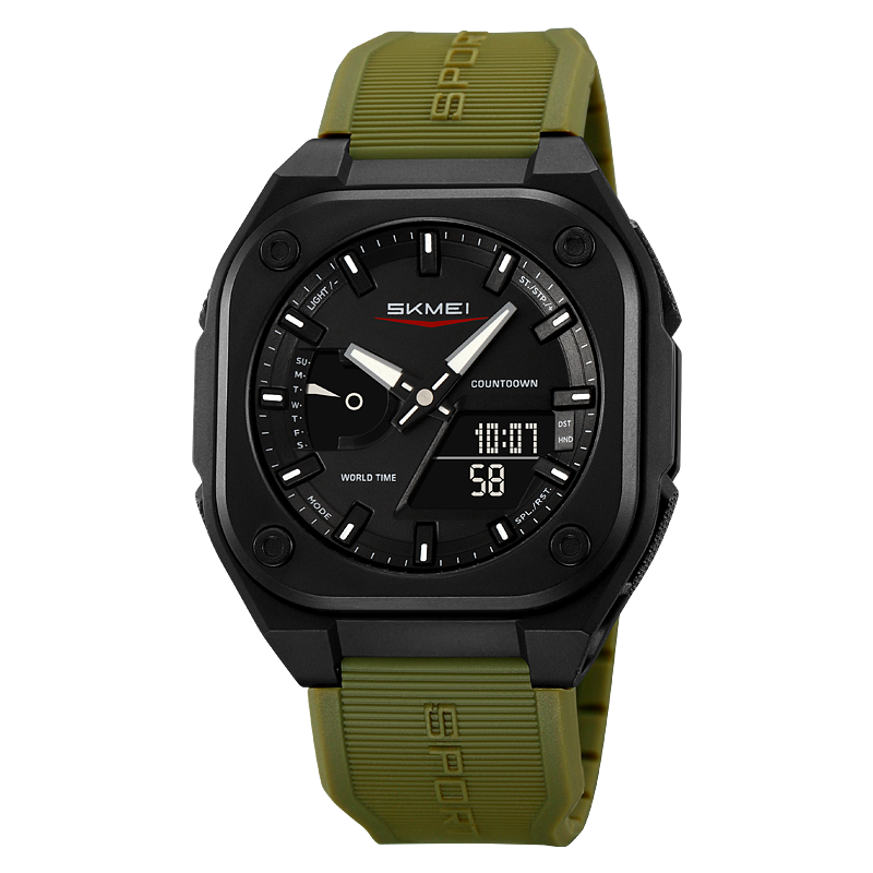 SKMEI 2328 reloj digital Reloj de pulsera deportivo de para hombre Cuenta regresiva Tiempo de ahorro de luz diurna con 5 relojes de despertador a prueba de agua: Bronze