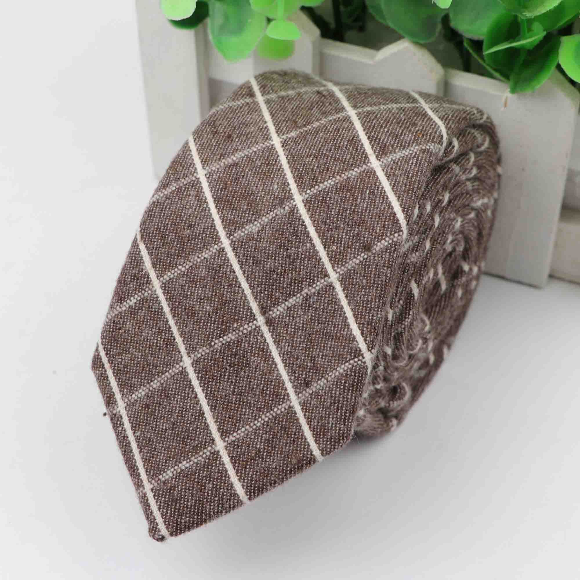 Cravate à carreaux pour hommes, cravate épaisse colorée, costume décontracté, nœuds papillon, coton Slim: 10