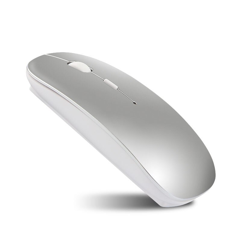 Bluetooth Muis Voor Apple Macbook Air Pro Retina 11 12 13 15 16 Mac Book Laptop Draadloze Muis Oplaadbare Mute gaming Muis: silver