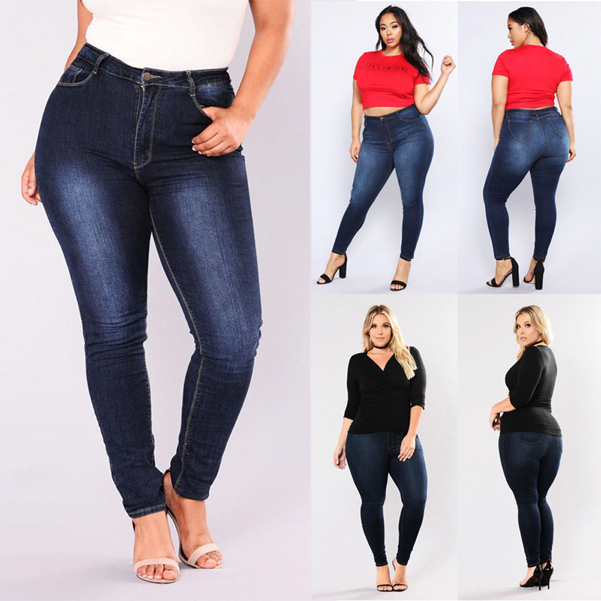 jean Femme grande taille 5XL taille haute jean dégradé Denim dames jean Femme Push Up maman jean fleur pantalon élastique