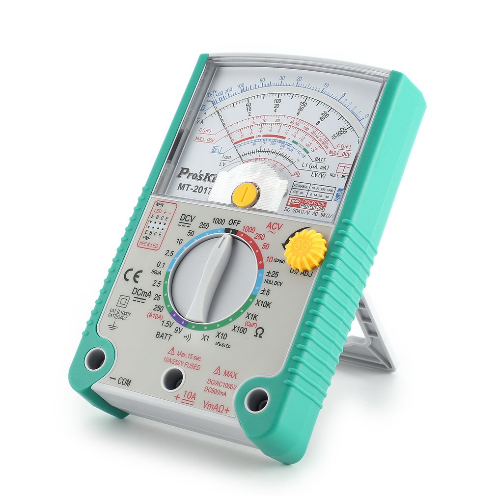 Proskit MT AC/DC Analog Graph Pointer Multimeter Ammeter Resistance Capacitance Diode Volt Amp Ohm Hfe LED Meter Electrical