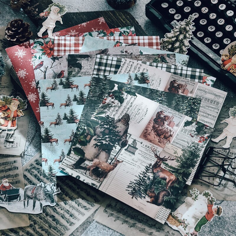 Panalisacraft 24 sheets 6"X6" Vintage Christmas paper Scrapbook patterned paper pack handmade craft paper Background pad card