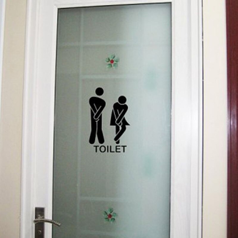 1PC Removable Toilet Sign Wall Stickers Funny Bathroom Decoration DIY Woman &amp; Man Decals Public WC Sign Toilet Stickers