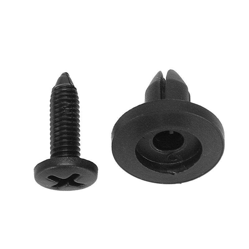 Sodial (R) 100 Pcs Auto Fender Duw Type Plastic Klinknagels Fastener Black 15X13X6Mm