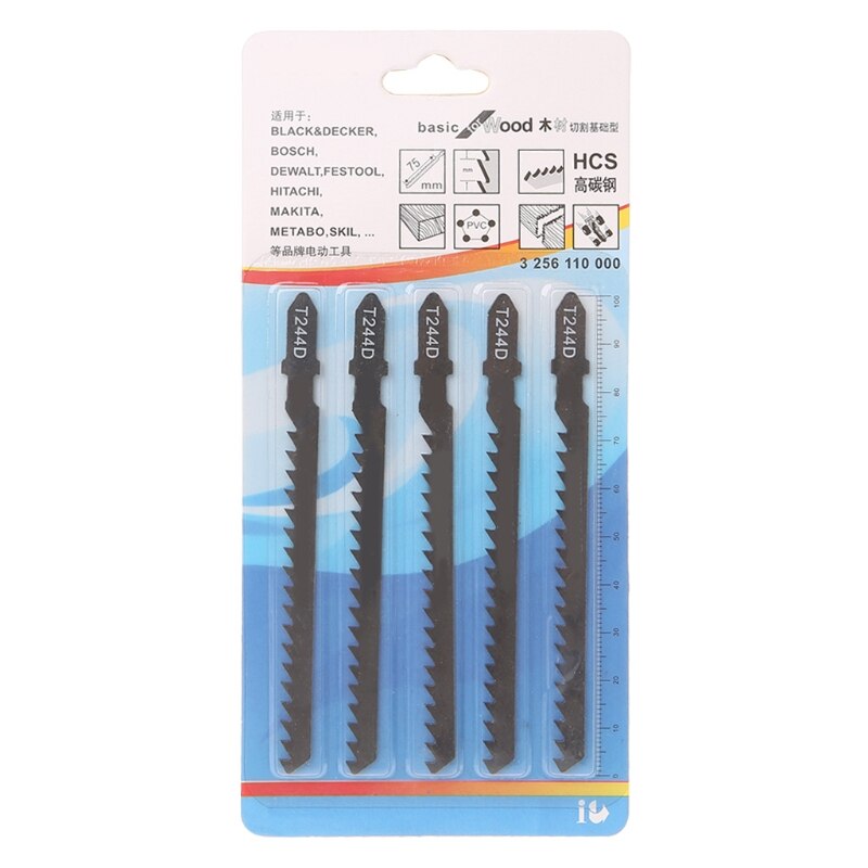 5Pcs Alloy Steel Hacksaw Jig Saw Blade Set Cutting Tools For Wood Sheet Panels