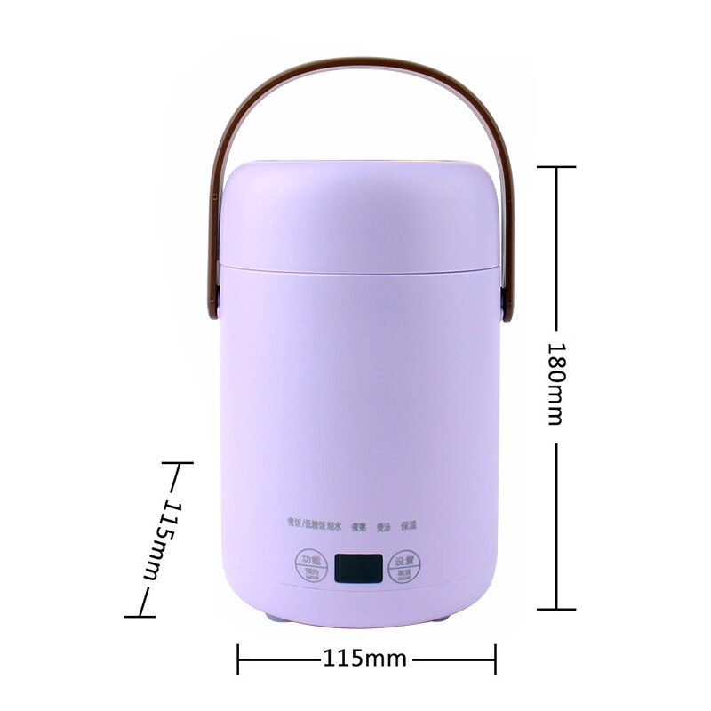 Bollitore elettrico fornello di riso scatola da pranzo mini zuppa portatile stufato pentola a cottura lenta porridge cibo piroscafo tagliatelle riscaldatore di pasta pentola calda