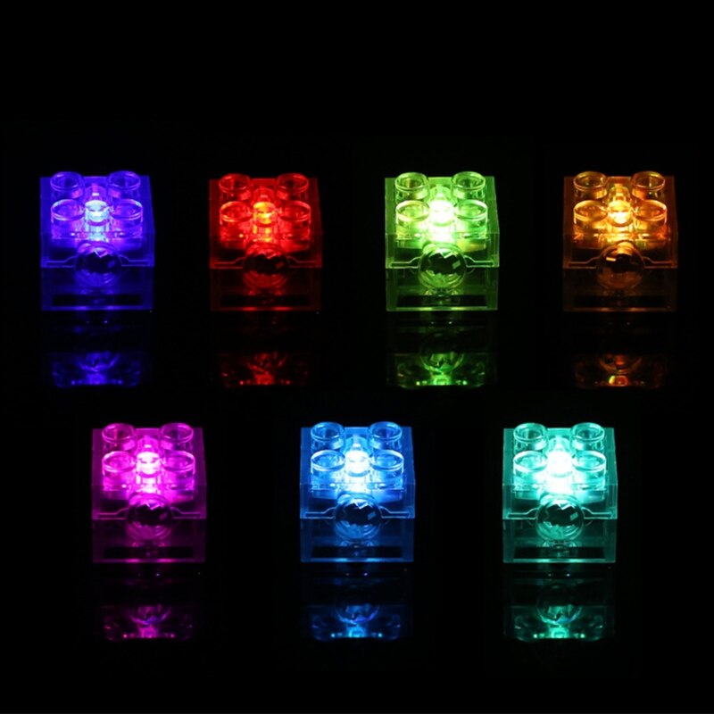 5pcs 2x2 dot LED Light Up Colorful Accessories Classic Brick Education Light-Emitting Compatible All Brands Building Blo