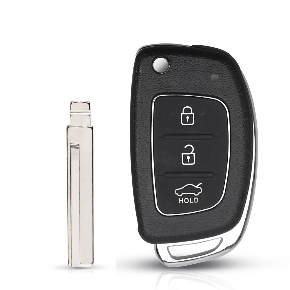 KEYYOU 3 botones Flip carcasa de llave a distancia de coche para Hyundai Santa Fe Solaris IX35 IX45 ELANTRA Santa Fe HB20 Verna: HY20R Blade