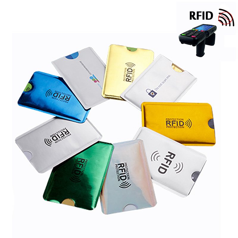 5Pcs Anti Rfid NFC Brieftasche Blockieren Reader Sperren Bank Karte Halter Id Bank Karte Fall Schutz Metall Kreditkarte halter Aluminium