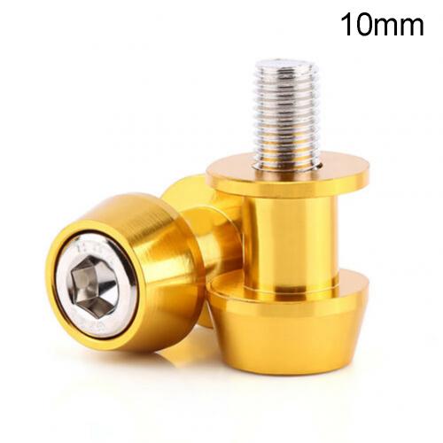 1Pair Aluminum Motorcycle Swingarm Spools Stand Screws Slider for Honda Kawasaki: 10mm Golden