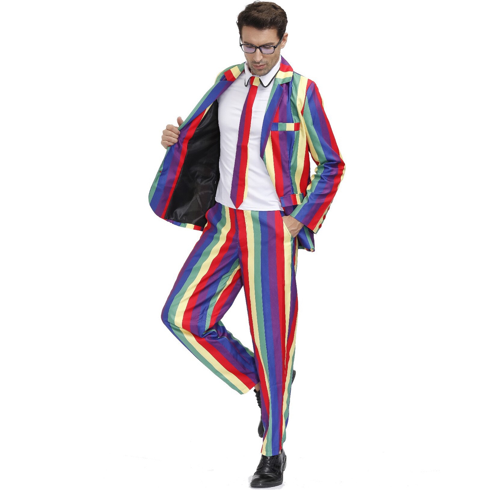 Xibeimeng Men's Cool Party Suit-Rainbow Halloween Costume