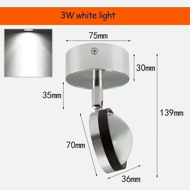 TV Background Wall Spotlight Aluminum Led Ceiling Light Living Room Wall Lamp Mounted Entrance Corridor Clothing Shop Spot Light: White light / 2 pieces