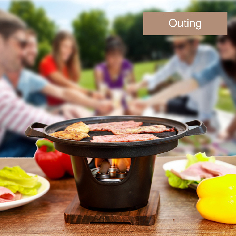 mini barbecue forno griglia giapponese una persona cucinare casa cornice in legno stufa ad alcool BBQ giardino esterno strumento per arrostire la carne