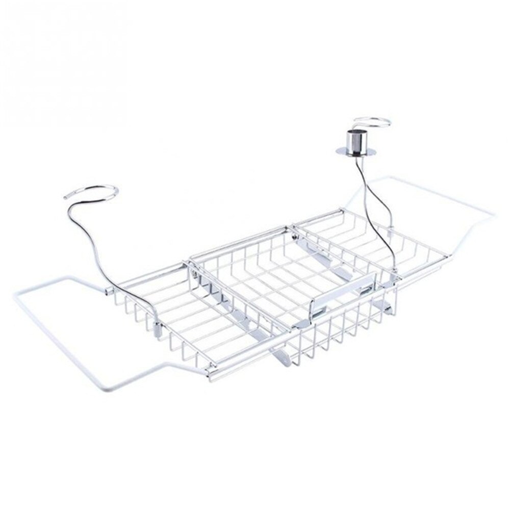 Bath Tub Rack Bathroom Shelf Caddy Organiser Soap Storage Rack Shelves Holder Adjustment Range 61-85cmx8.5x20CM