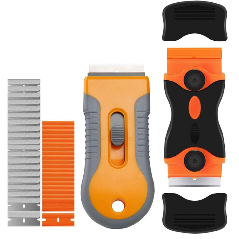 Glue Removal Blade Glass Oven Razor Scraper Plastic Handle Razor Scraper Spatula Car Film Tool Window Cleaning Blade Scraper