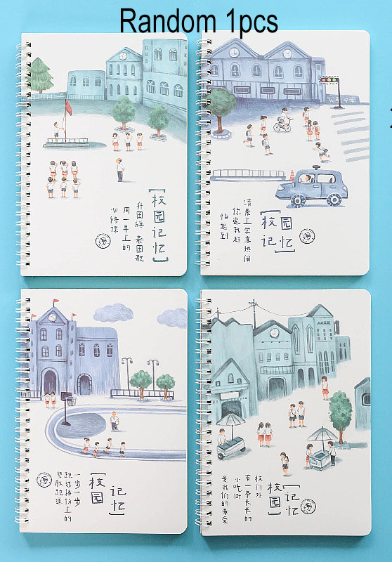 60 Sheet A5 Loose Leaf Cartoon Small Coil Notebook Horizontal Line Notebooks School Office Stationery Small fresh: G