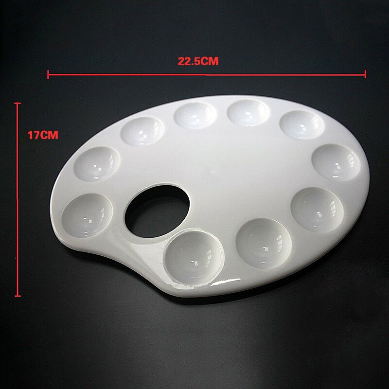 10 Wells Plastic Palette Art Paint Drawing Tray Color Palette White Painting Pallet Painting Tool for Oil Watercolour