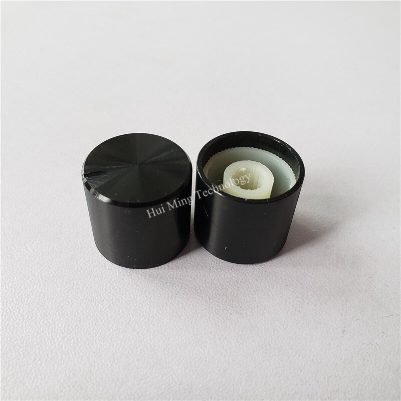 10Pcs Aluminium Kunststof Knop Potentiometer Knop 19*17*6Mm Chassis Volume Knop Switch Cap Plum Handvat knop Voor Hi-Fi Versterker: Black