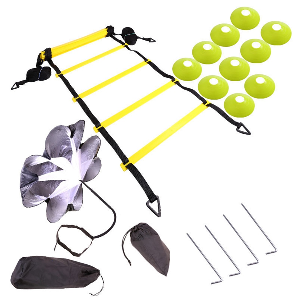 Échelle d'agilité avec Kit d'entraînement de Football, sacs de Parachute de résistance pour des exercices de sécurité faciles