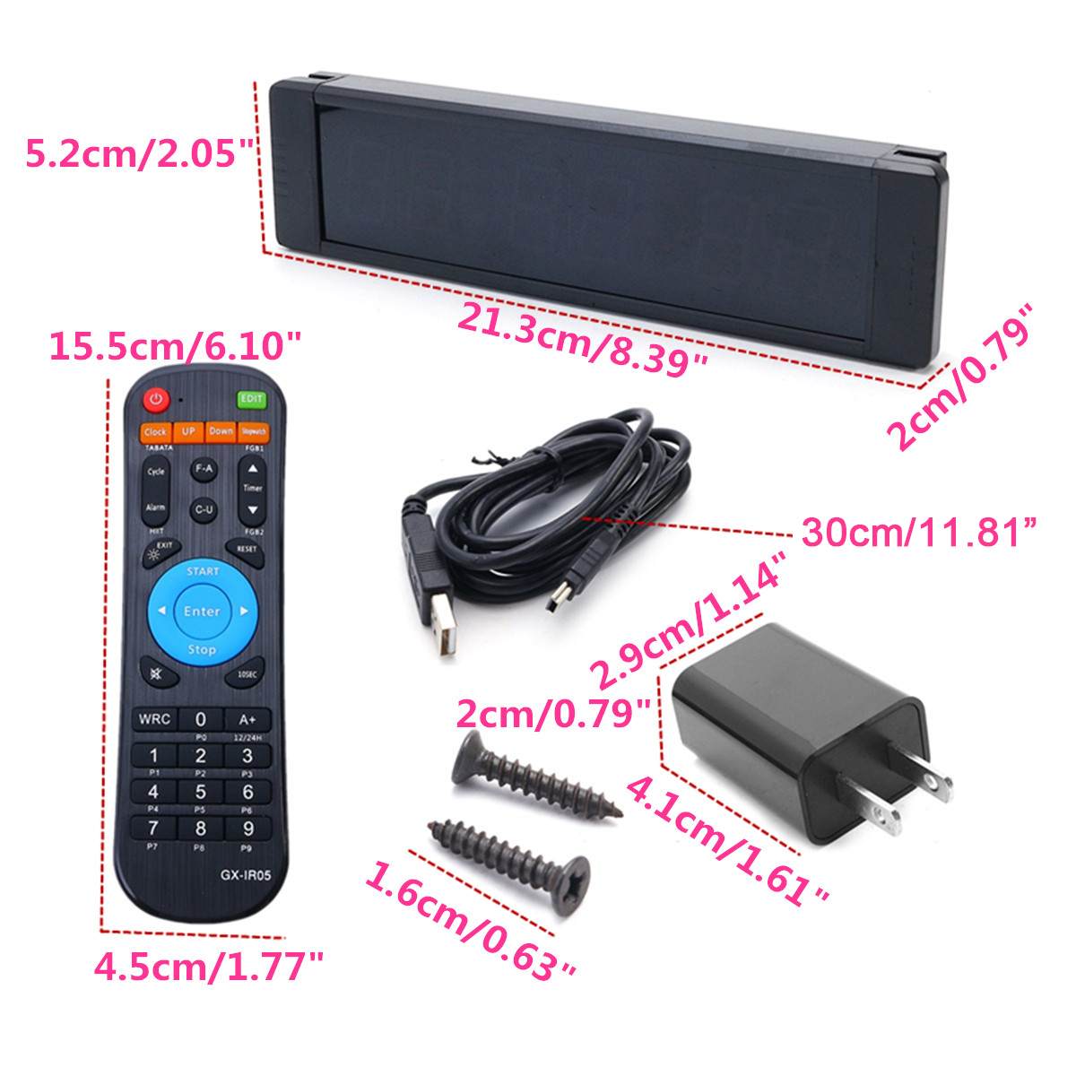 Training Timer LED Display Electronic Clock Stopwatch Interval Timer Prescise Wall Clock with Remote for Gym Fitness Training