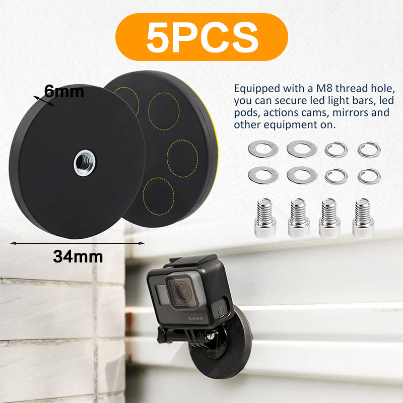 Rubber Gecoate Magneet Neodymium Magneet Basis Met Rubber Coating Anti Kras Magneet Met Rubber Gecoate Buitendraad: YELLOW