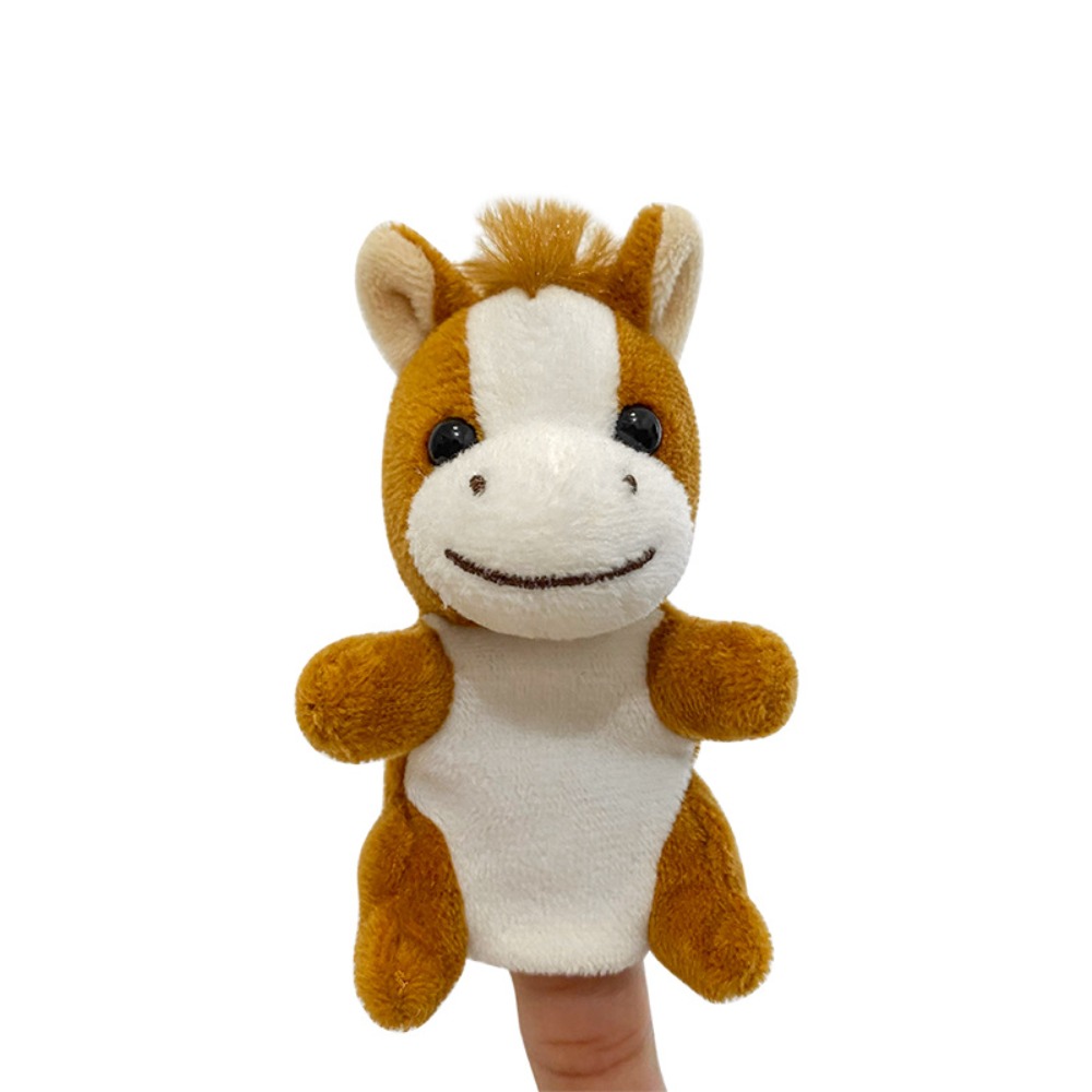 Burattini da dito in tessuto a forma di animali da fattoria per giochi di ruolo e racconti, burattini da mano a forma di animali, burattini cartoni animati Kawaii per spettacoli didattici: Giallo